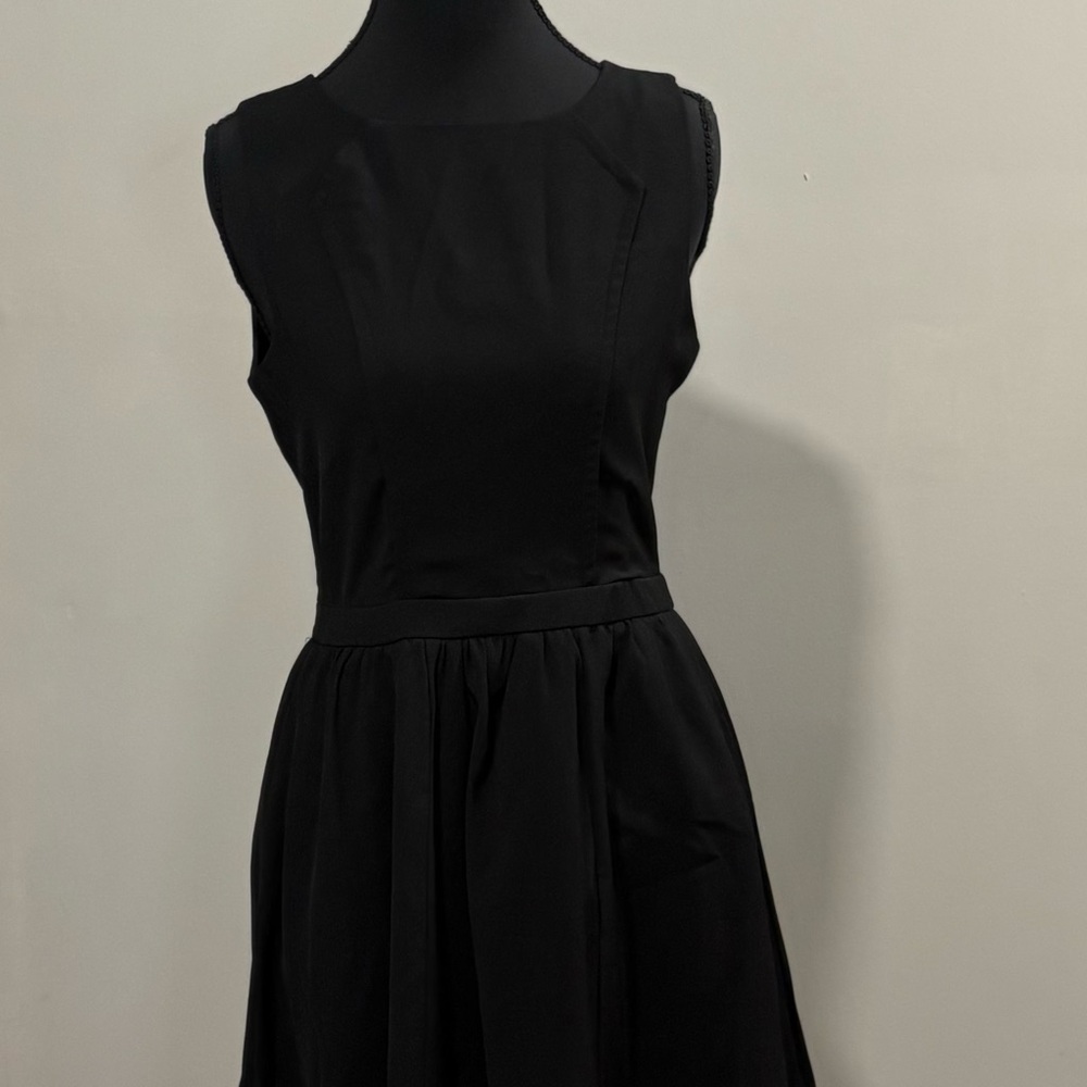 Esley Collection Black Pleated Mini Dress